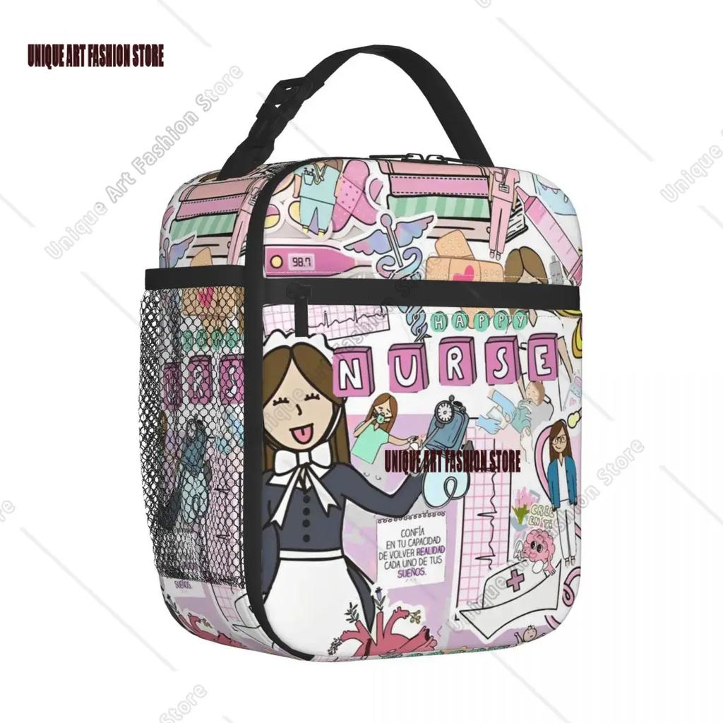 Enfermera En Apuros Nurse Insulated Lunch Bags Leakproof Meal Container Cooler Bag Tote Lunch Box College Travel Bento Pouch