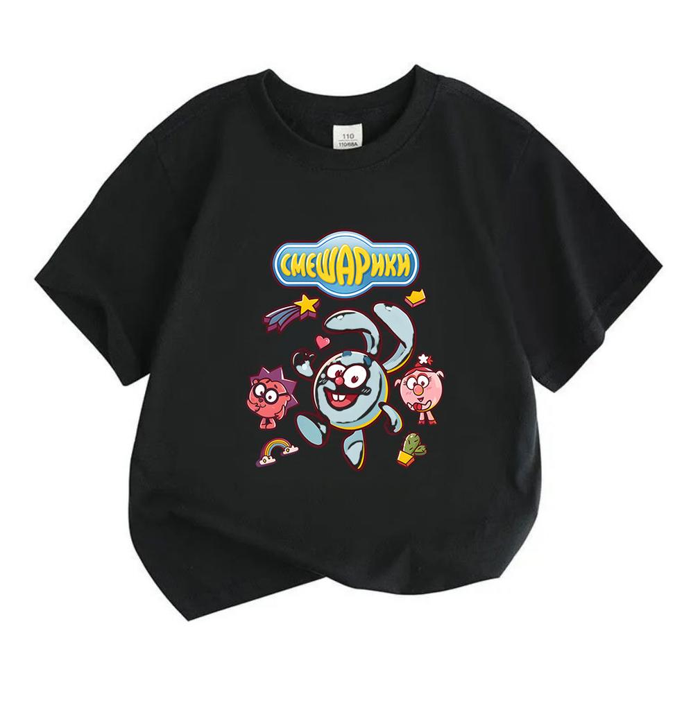 Toddler Boys Girls 100% Cotton Crew Neck Short Sleeve T-Shirt Cute Cartoon Character Printed Casual Soft Breathable Kids Summer Daily Wear Graphic Tee