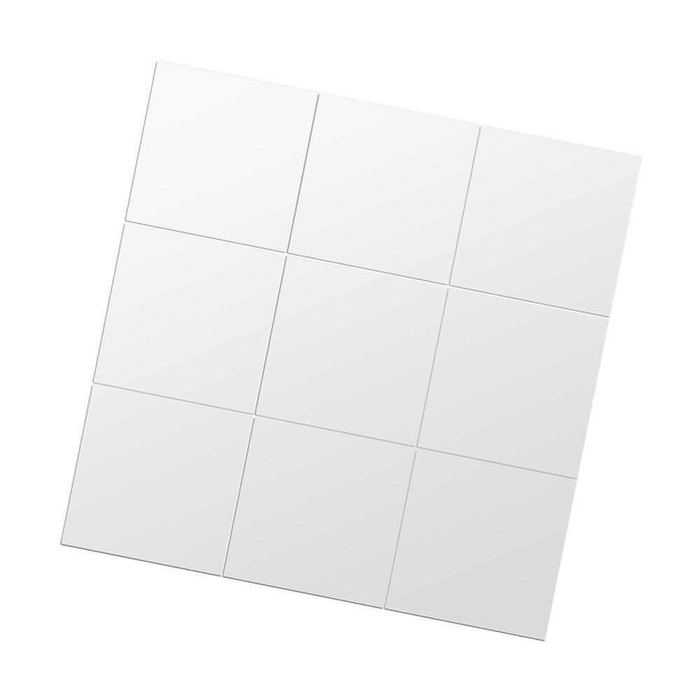 9PCS Silver Mirror Wall Stickers Square Decorative Mirror Sticker DIY Mirror Tiles  Bathroom фото