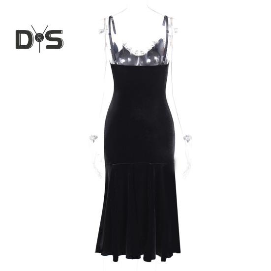 Vestito da cosplay di Halloween da donna, scollo a V, in pizzo, con spalline sottili, orlo a coda di pesce, stile scuro, gotico medievale, vintage, senza maniche, spettacolo teatrale