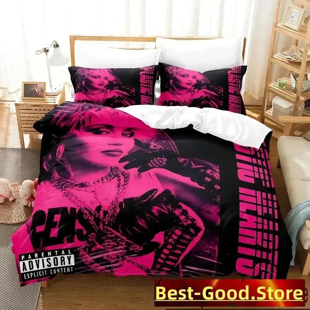 3D Print Miley Cyrus Singer Bedding Set Duvet Cover Sheet Printed Bed Set Pillowcase Bed Full Queen King Size Comforter Bedroom