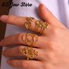 Minimalist Symmetries Rings For Women Gold Color Anillos Infinite Geometry Stainless Steel Jewelry New Elegant Ring Party Gift