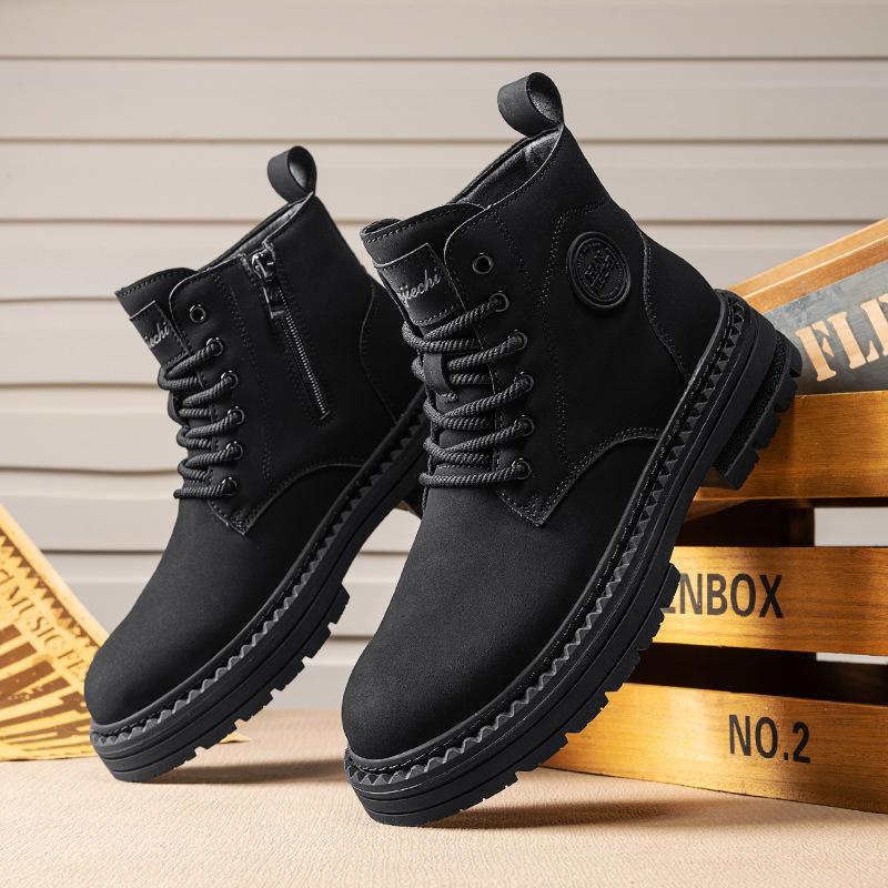 Martin Boots Autumn and Winter New High-grade Boots Thick-soled Non-slip and Wear-resistant Couple Leather Casual Boots