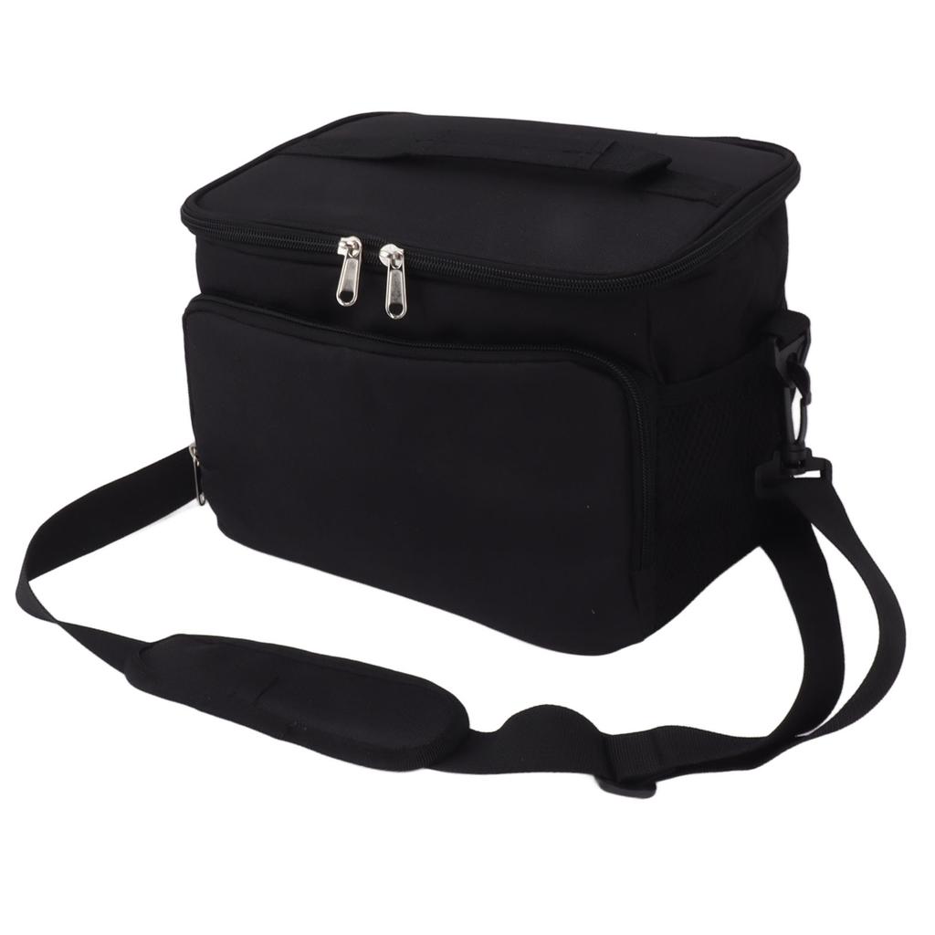 Insulated Lunch Bag Waterproof Large Capacity Portable Cooling Lunch Box Bag for Outdoor Camping Travel Black
