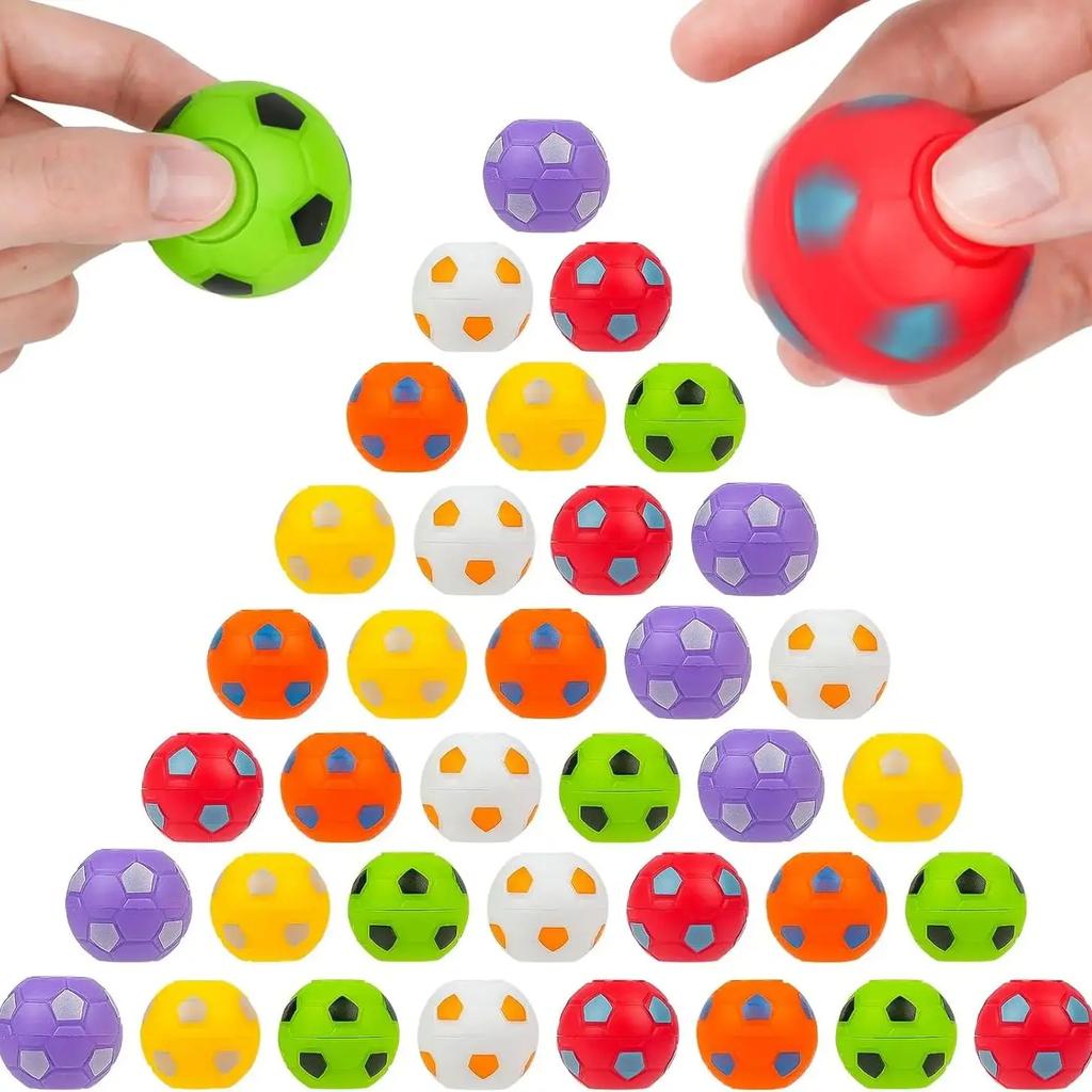 10/30-pack Mini Anxiety Spinner Football Plaything Children's Anxiety Spinner Children's Football Finger Plaything Stress Relief Party Present