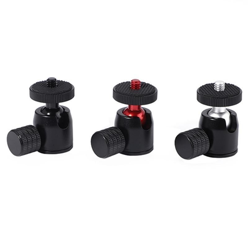Round Head Tripod Head with 1/4" Hot Shoe 360 Rotatable Round Head Camera Mount Adapter Ballhead for Tripods Monopods