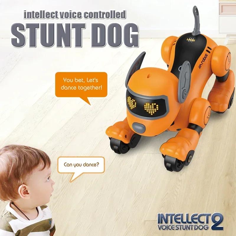 Rc Smart Stunt Dog Follow Touch Interactive Voice Control Robot Dance Music Light Intelligent Programming Kids Educational Toys