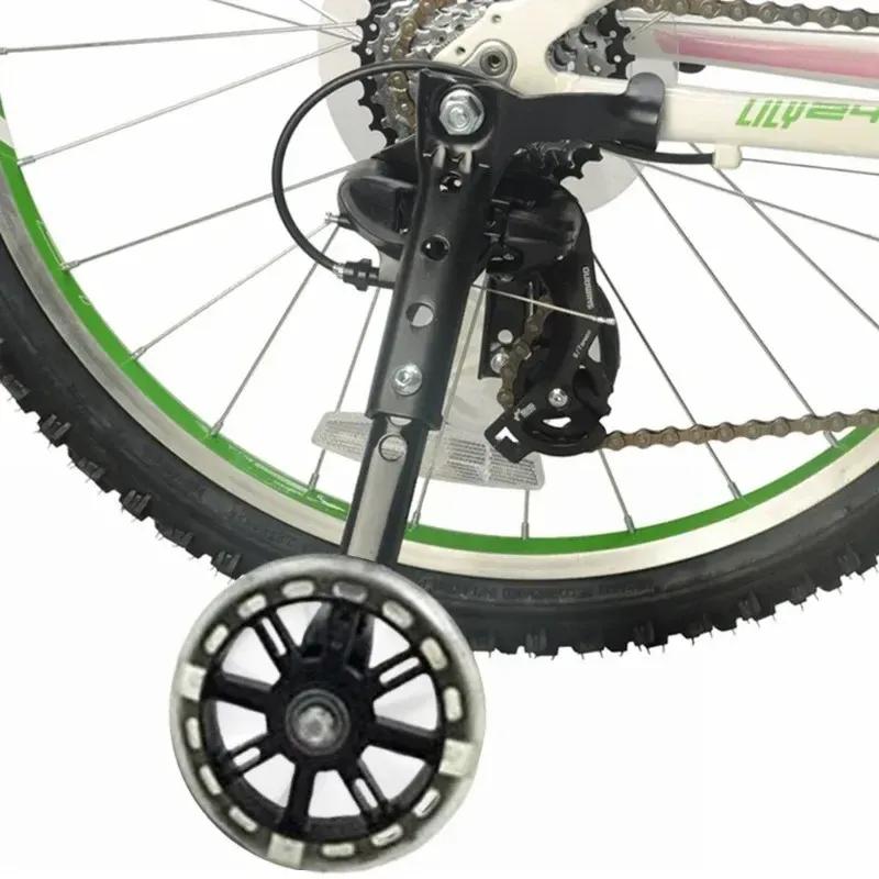 Children's Bicycle Training Wheels Flash Mute Wheel Bicycle Stabiliser Mounted Kit Compatible for Bikes of 12 14 16 18 20 Inch