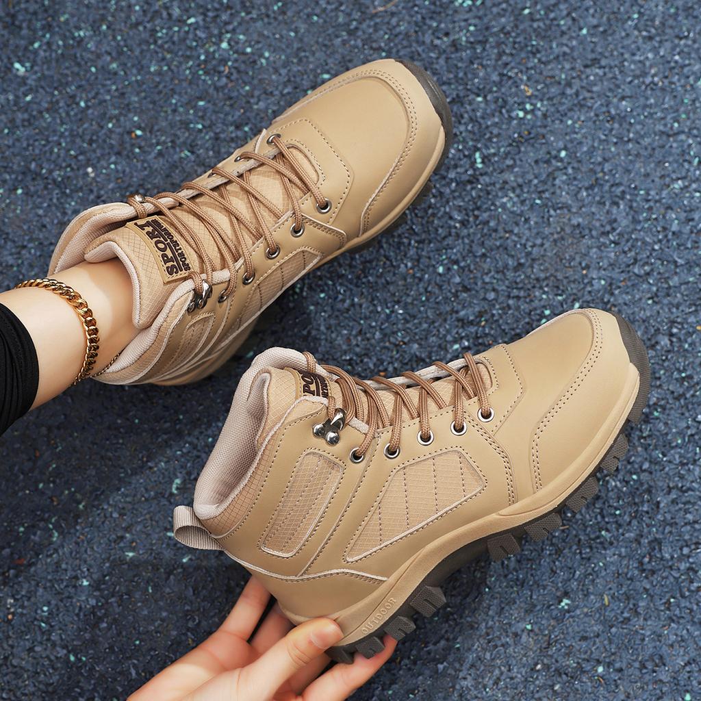 TUINANLE Autumn Women's Outdoor Breathable Hiking Shoes Soft Sole Sneakers for Camping Men High Top Boots Spring