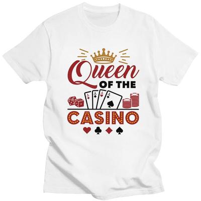Queen Of The Casino Poker Tshirt for Men Short Sleeve T Shirt Fashion Tshirt Pure Cotton Tees Birthday Gift