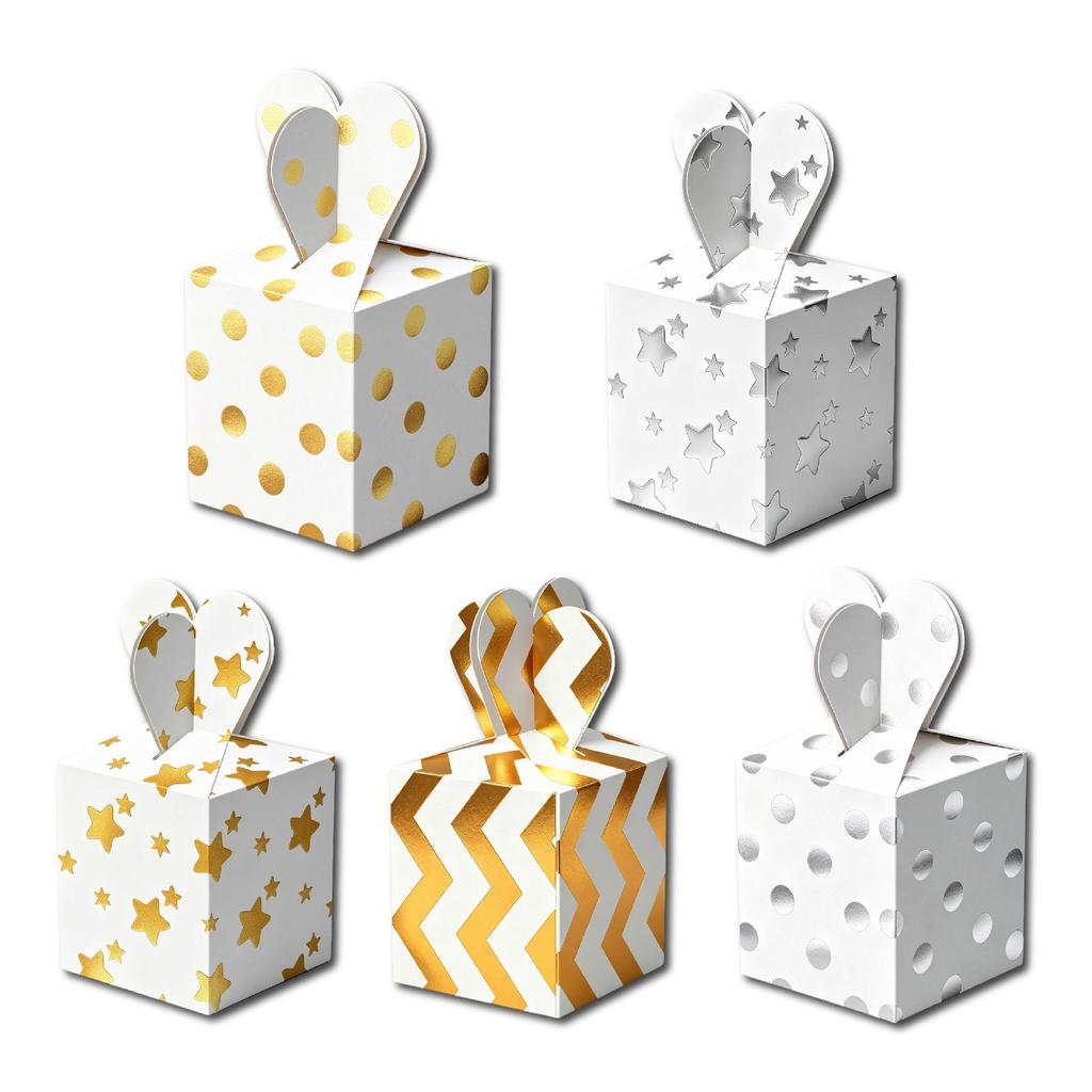 European Gold Stamped Square Candy Box - Wedding Party Favor