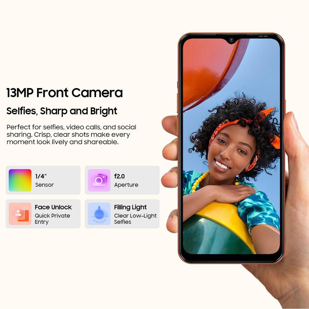 Blackview Wave 7C Android 16 Smartphone, 16GB RAM+64GB ROM(TF 2TB) Smartphone 5000mAh, 6.56" HD+ Screen, 32MP+13MP Camera, Dual SIM/Gemini AI/GPS