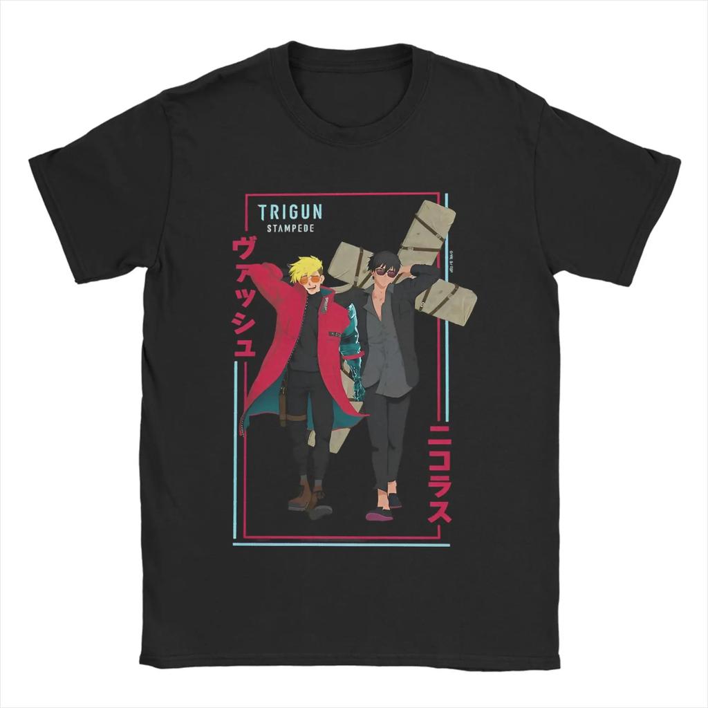 TRIGUN STAMPEDE Trigun Nicholas D Stampede Graphic Print TShirts Men Women Fashion Crewneck Cotton Tees Harajuku Oversized Tops