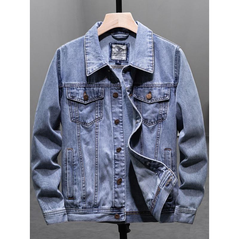 Men's Denim Jacket Spring and Autumn Korean Style Trendy Tops Versatile Work Jackets for Men's Autumn and Winter New Style