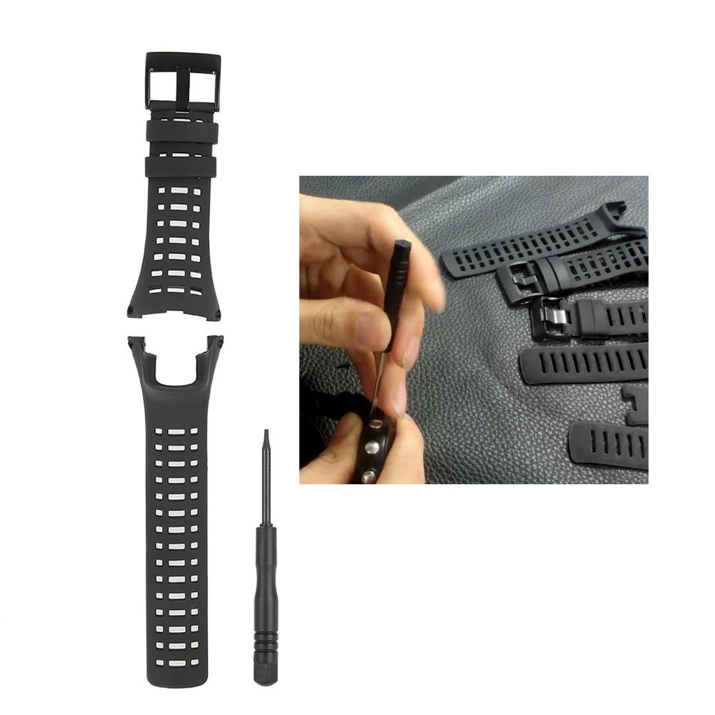 Armbanduhrarmband Schwarz Gummi Uhrenarmband für Suunto Ambit1/2/3 Uhr