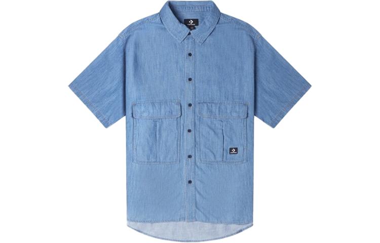 Converse Shirts Men s Blue Lapel Moderate Shirt 10025438-A01 XL