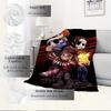 1pc Horror Icons,Chibi Art,Halloween ThemeTheme Digital Printed Flannel Blanket, Super Soft Plush Fleece Bed Cover, Multi-Function Four Seas