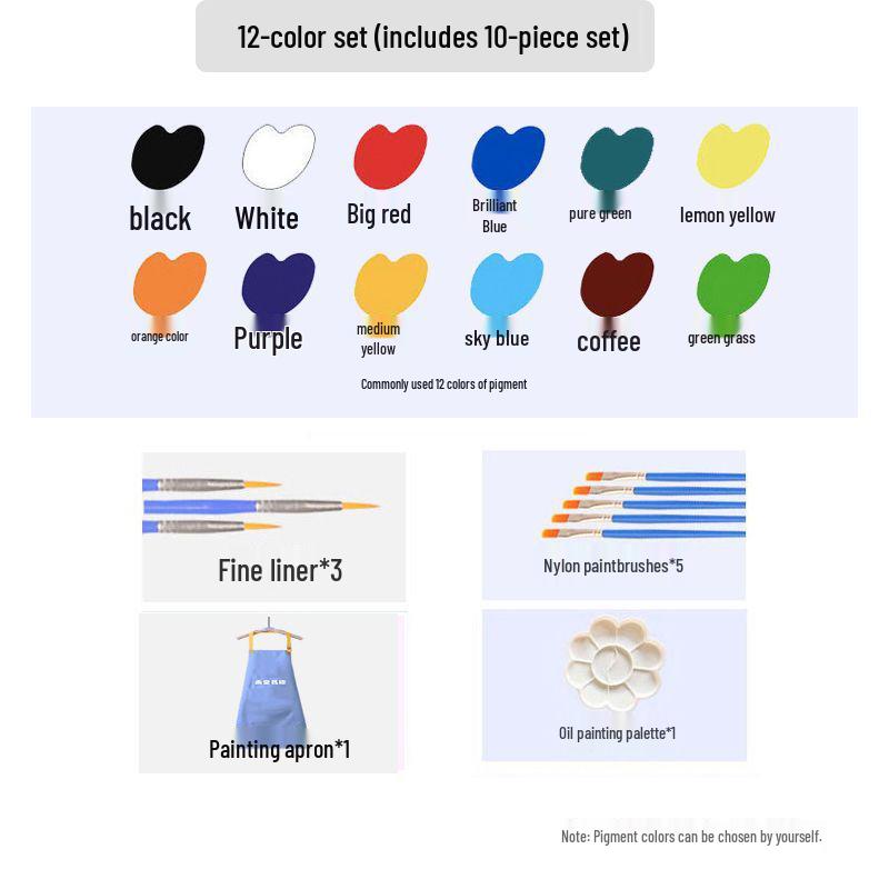 Acrylic Gouache Paint Set for Kids - Plaster Doll Art Supplies with Bear Graffiti Design