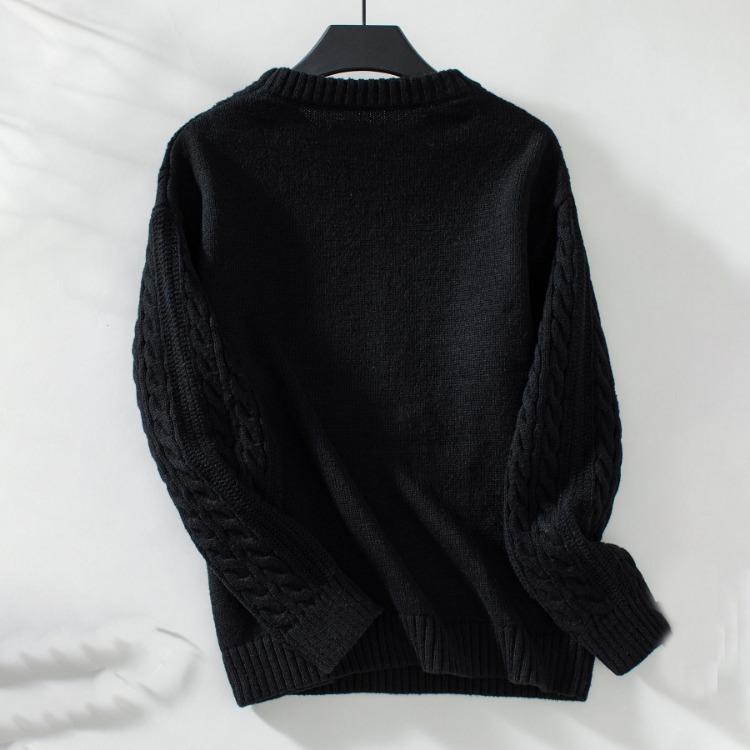 Autumn Winter Vintage Loose Knitwear Cardigan Long Sleeve Solid Color O Neck Sweater Top