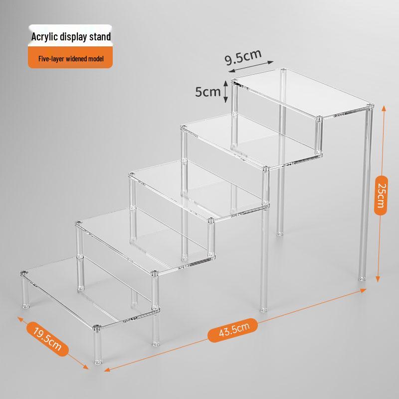 Acrylic Tiered Display Stand for Figurines and Blind Box Dolls - Transparent Home Organizer