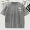 Simplified Coconut Tree Print Snow Wash Men Tee Shirts Summer Breathable O-Neck T Shirt Soft Washed Clothes Short Sleeve
