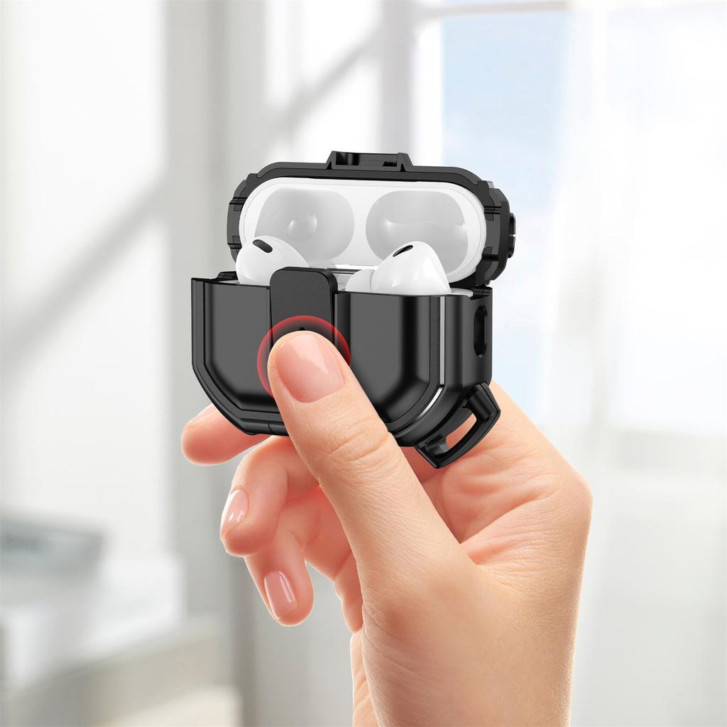 Für AirPods 3 2 Hülle Sichere Verschlussklemme Hartschalenhülle Abdeckung mit Schlüsselanhänger für Airpods Pro 2. Generation 2. 1. Hülle