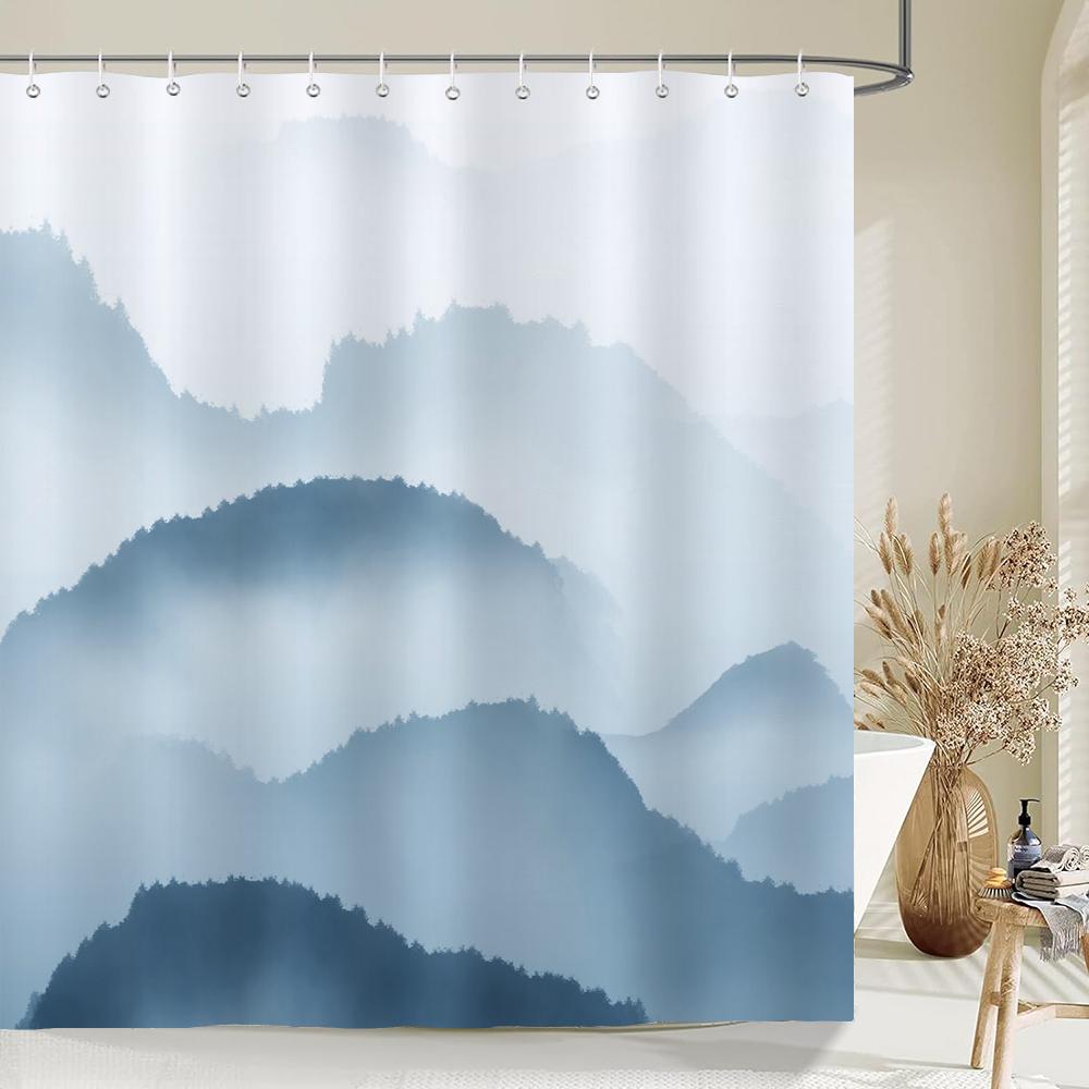 Moderner Minimalistischer Stil Duschvorhang Bedruckter Polyesterstoff Badezimmer Vorhänge Heim Badezimmer Badewannen Dekor Vorhang Mit Haken