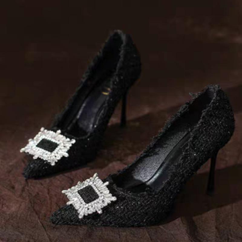 

Новые женские туфли-лодочки из флока, милые, на толстом высоком каблуке, женские, сексуальные, офисные, с острым носком, туфли-лодочки для работы, симпатичная обувь, обувь для работы, туфли-лодочки 35 чёрный