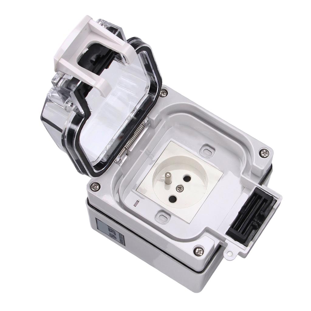 Priză de exterior IP66, impermeabilă, cutie de priză montată la suprafață, standard francez 16A