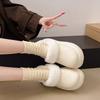 Increase the Height of Winter Warmth, Thickened Thick-soled Cartoon One-pedal Comfortable and Cute Velvet Cotton Shoes, Women's Fluffy Shoes