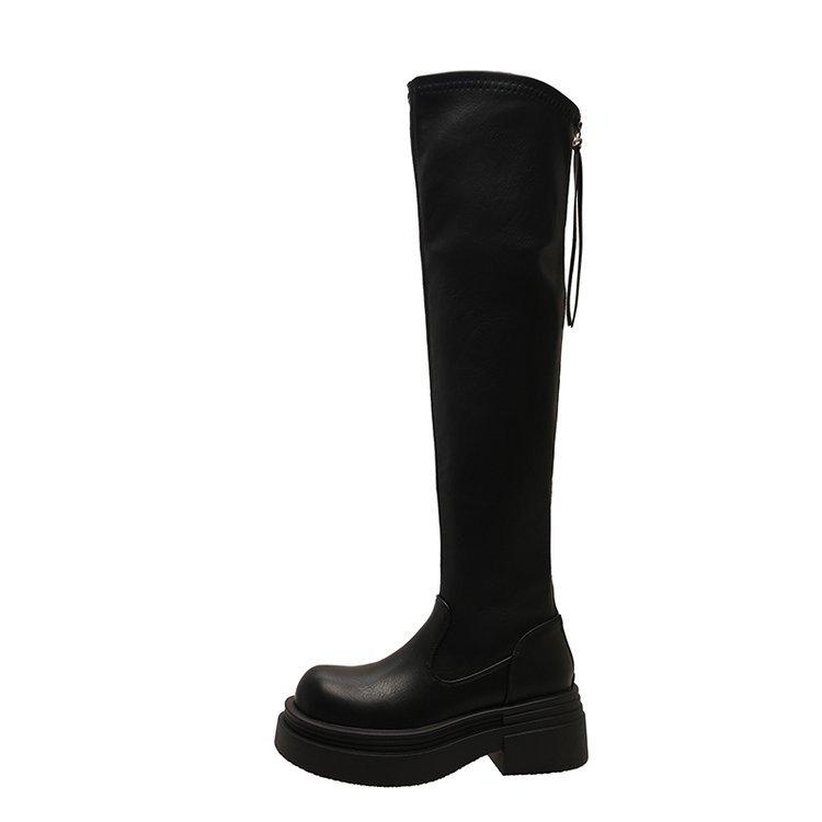 Over-knee boots women's thick-soled heightening women's boots 2025 new winter tall knight boots small boots women's tide