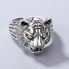 New Trendy and Domineering Retro Open Ring Men's and Women's Tiger Head Ring Jewelry