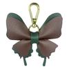 Handcrafted Elegant Butterfly Leather Keychain Double-Layer Wing Design with Premium Light Gold Hook Bag Charm Gift Accessory