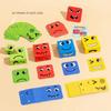 Kids Face Change Expression Game Construction Blocks Montessori Cube Table Game Plaything Early Educational Toys For Kids Gifts