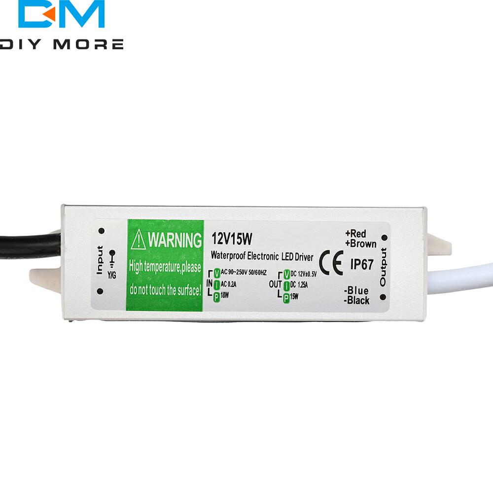 Waterproof Power Supply IP67 Lighting Transformer AC 90-250V To DC 12V LED Driver 10W/15W Outdoor Adapter