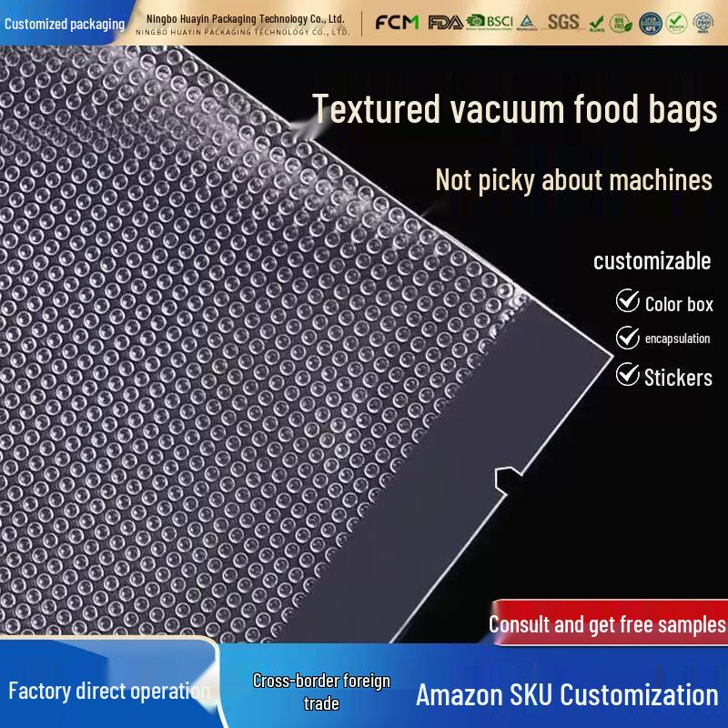 Huayin Food-Grade Vacuum Sealing Bags for Home Sealing Machines 7cm x 10cm, single