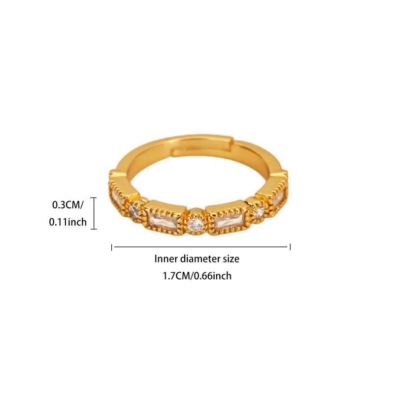 Full diamond ring Fashion temperament Open zircon group setting Luxury diamond ring