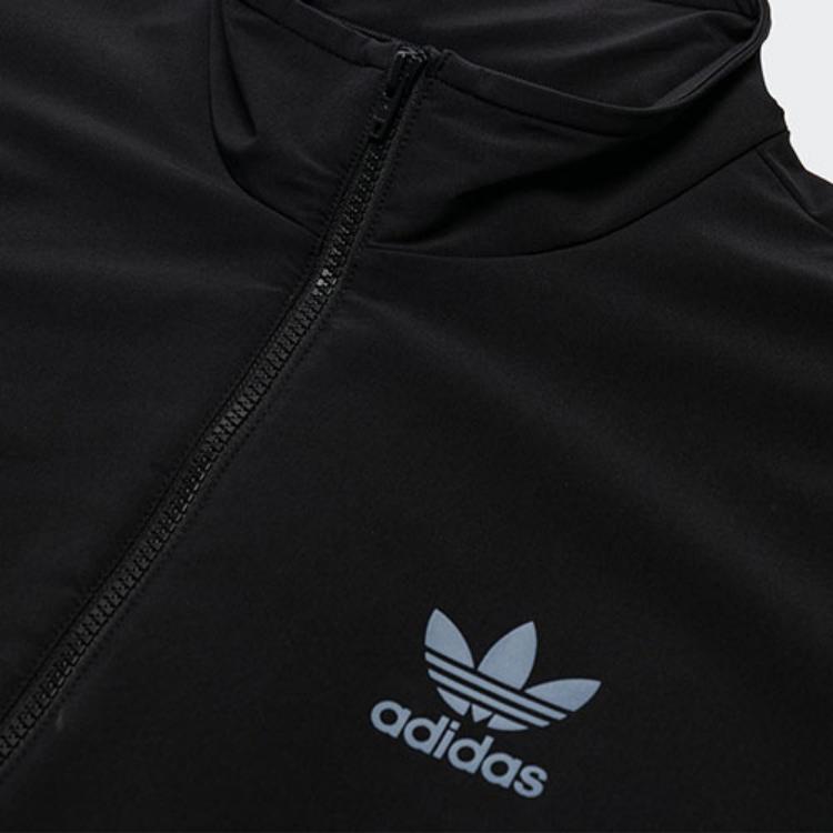 Adidas Originals Geometric Pattern Casual Sports Stand Collar Jacket Men Jackets Black HB3148