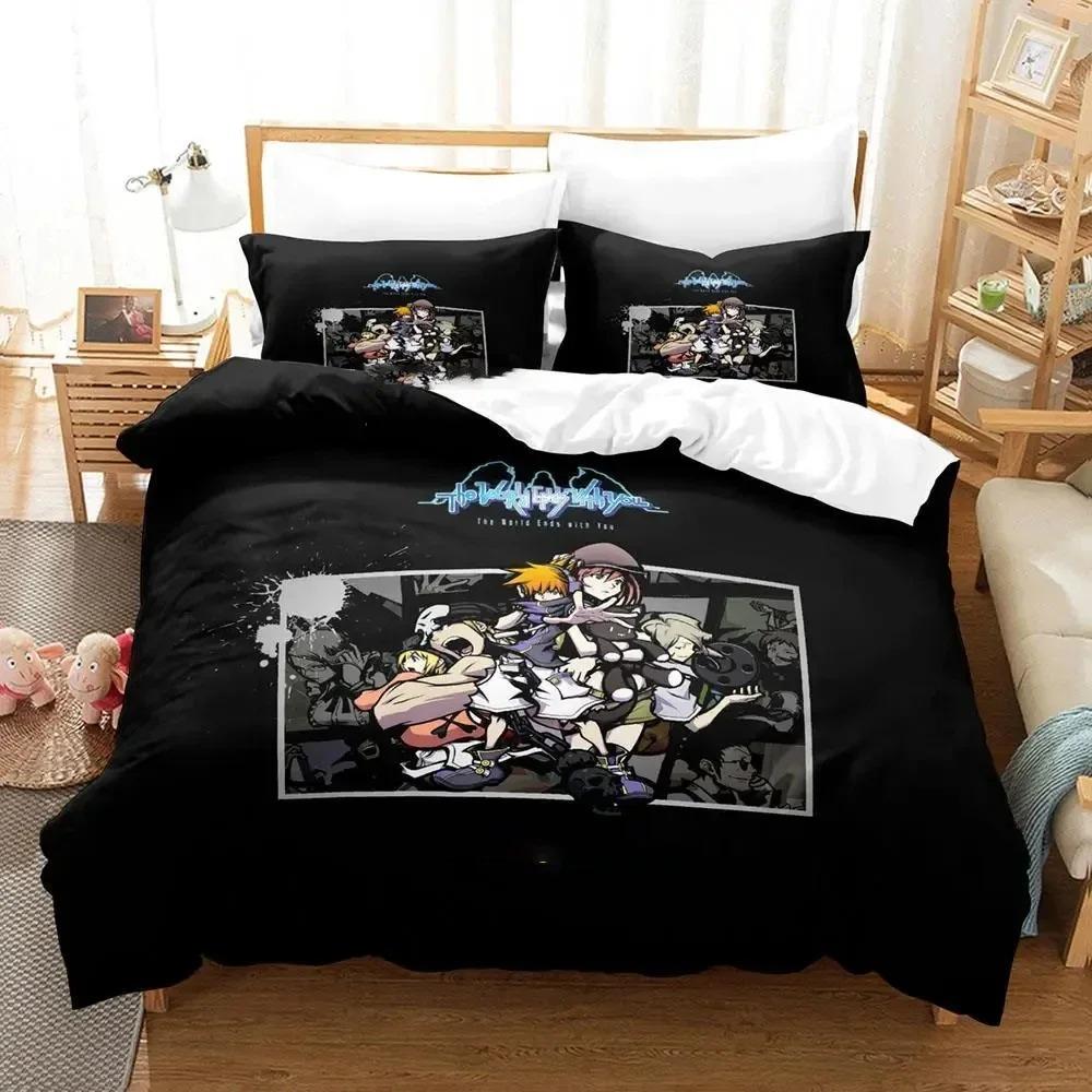 3D Druck Neku Sakuraba World Ends Bettwäsche Set Bettbezug Bett Set Steppdecke Kissenbezug Bettdecke King Queen Size Jungen Erwachsene