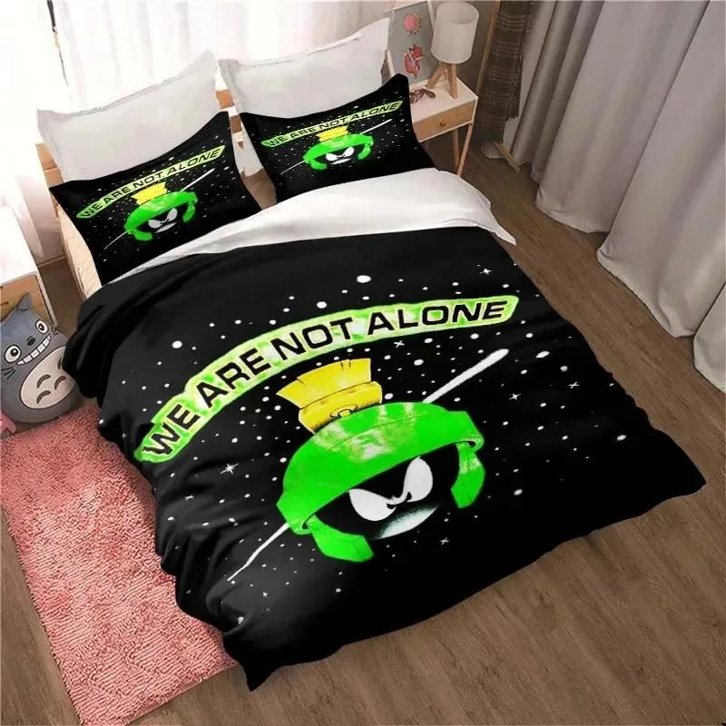 3D Print Marvin the Martian Cartoon Bedding Set Double Twin King Duvet Cover Comforter Pillowcase Boys Girls Adults Bedroom