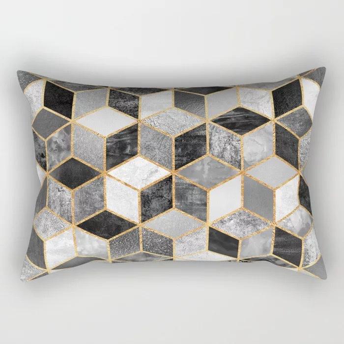 Geometric Letter Peach Leather Velvet Pillowcase Office Car Pillowcase