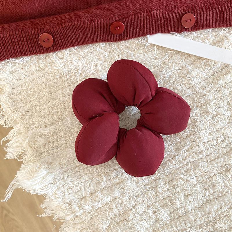 1PC Little Flower Hair Band Party Red Black Filled Cotton New Love Bow Plaid Intestine Ring Hair Accessories Hair Rings Girls