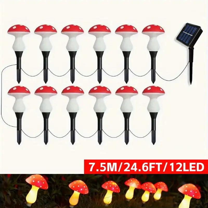 LED Solar Mushroom String Lights for Outdoor Garden and Courtyard Decor