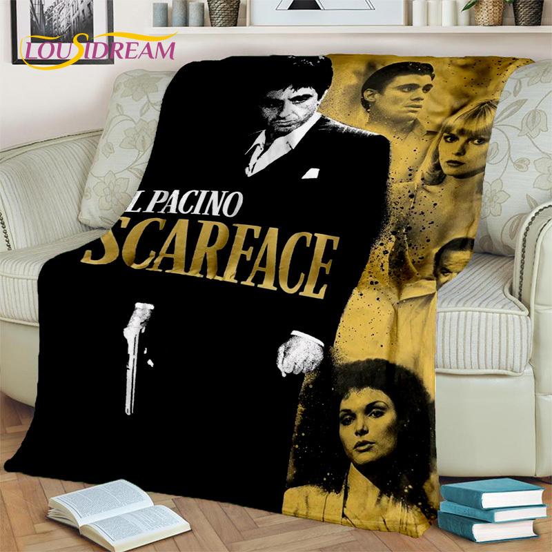 Scarface 3D Classics Movie Tony HD Blanket,Soft Throw Blanket for Home Bedroom Bed Sofa Picnic Travel Office Cover Blanket Kids