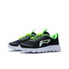 Li Ning Kids Comfortable Physical Fitness Test Non-Slip Shock Absorbing Wear-Resistant Low-Top Running Shoes Kids sneaker Black Green YKFS074-3