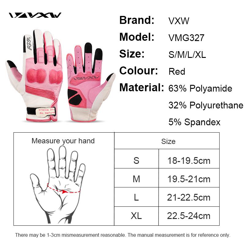 VXW Motorradhandschuhe Schützende PVC-Schale Wasserdicht Touchscreen Rutschfest Vollfinger Moto Racing Motocross Guantes für Frauen