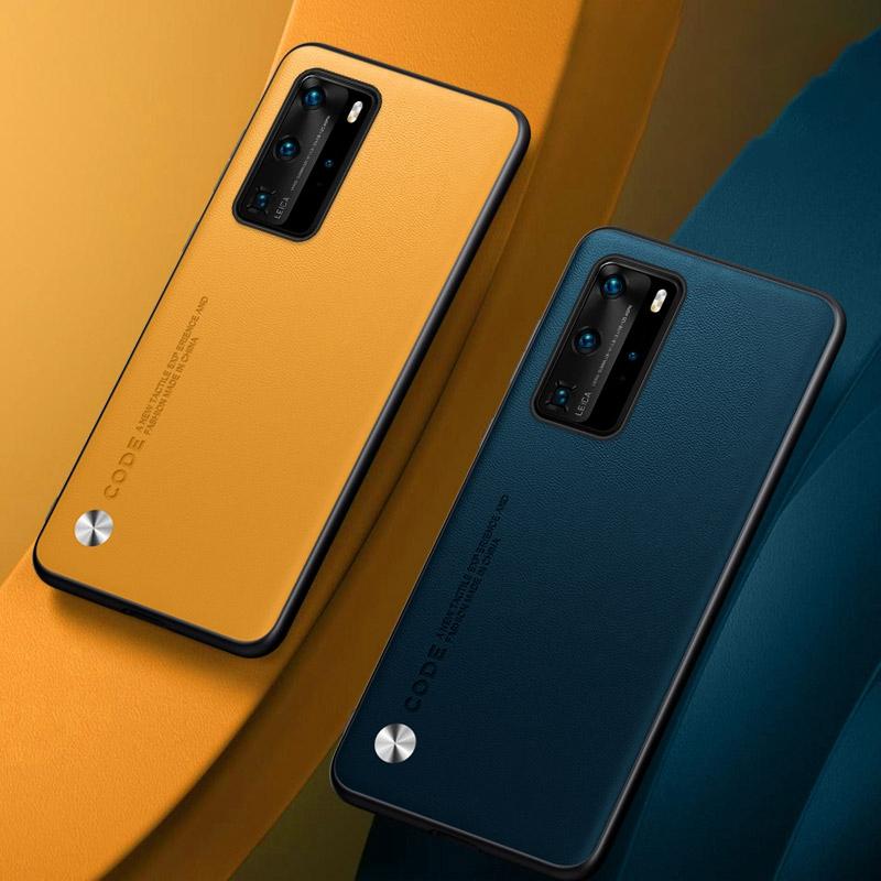 Luxury PU Leather Case For Huawei P40 Pro Plus Back Cover Matte Silicone Full Protection Phone Case For Huawei P40 Lite 5G 4G