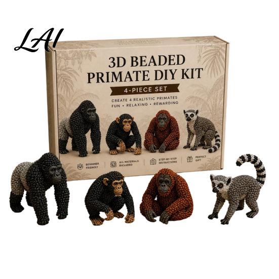 DIY Gyöngyfűző Készlet Gyöngyös Állat Készlet 3D Kicsi Aranyos Pók Polip Kezdő Szett Orangután Madár Művészet Kezdőknek Felnőtteknek Családi Projekt Lakás Díszítés E beige