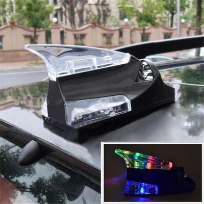 Car Truck Wind Powered Střešní LED světelná anténa Shark Fin Flash Lamp Safty