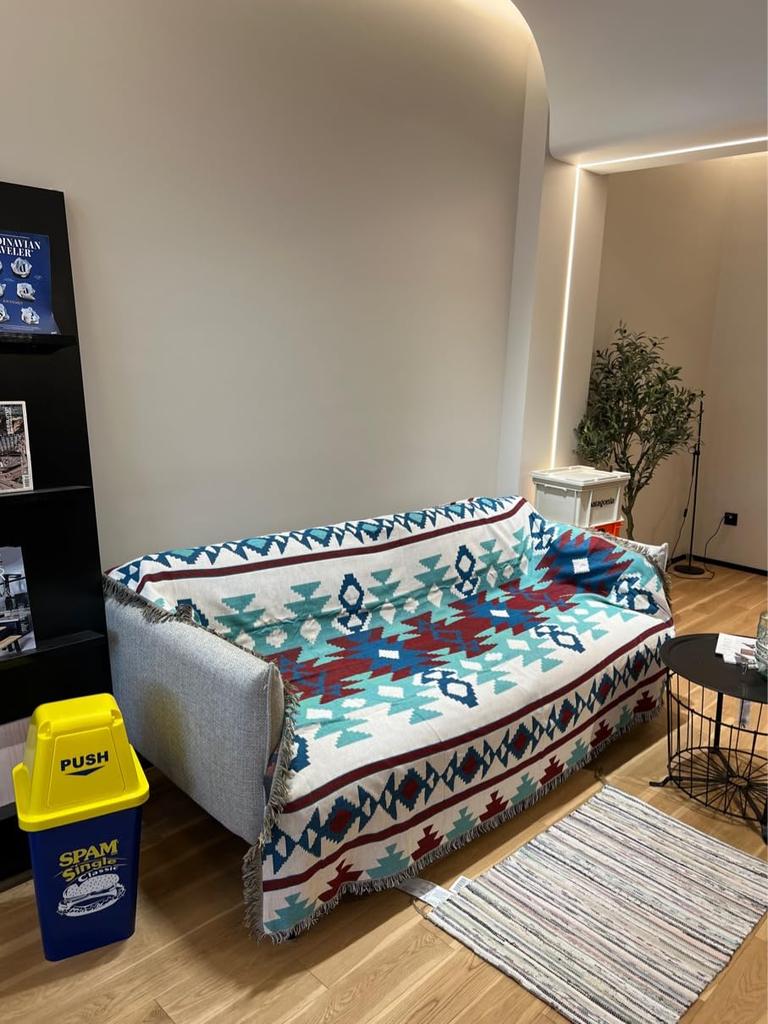 Pericarp West Coast Native Ortega Suitable for All Sofa Geometric Forest, Style, Pattern, Kilim, Pattern, Multifunctional, Washable, Seasons, Cover,